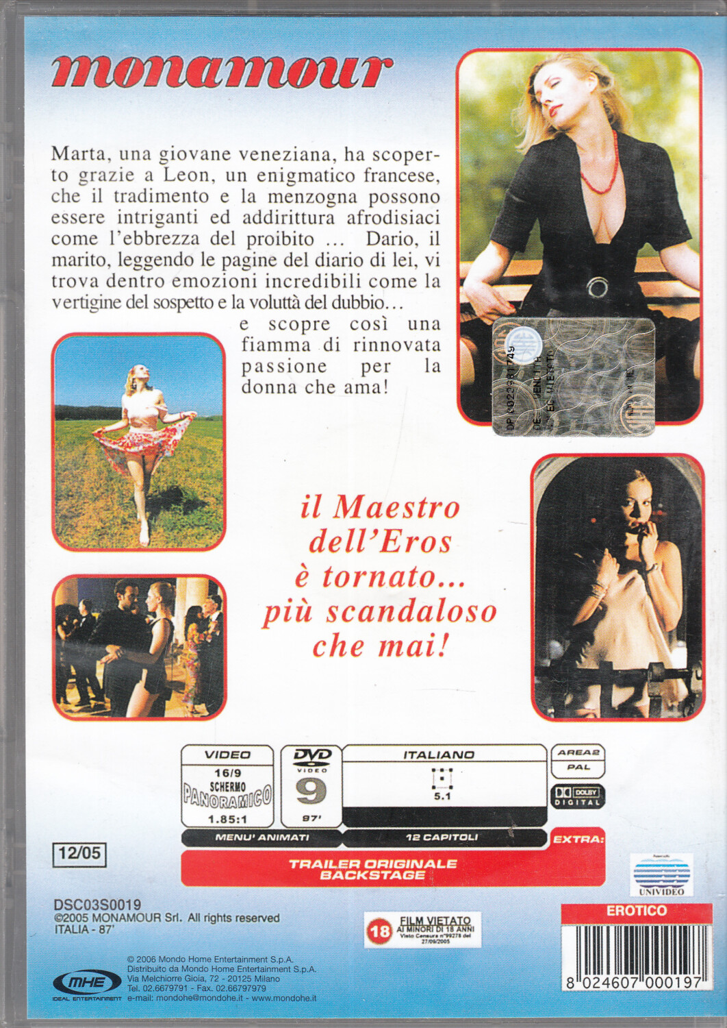 Monamour (Tinto Brass) DVD in Italiano ed. – Emporio di milo