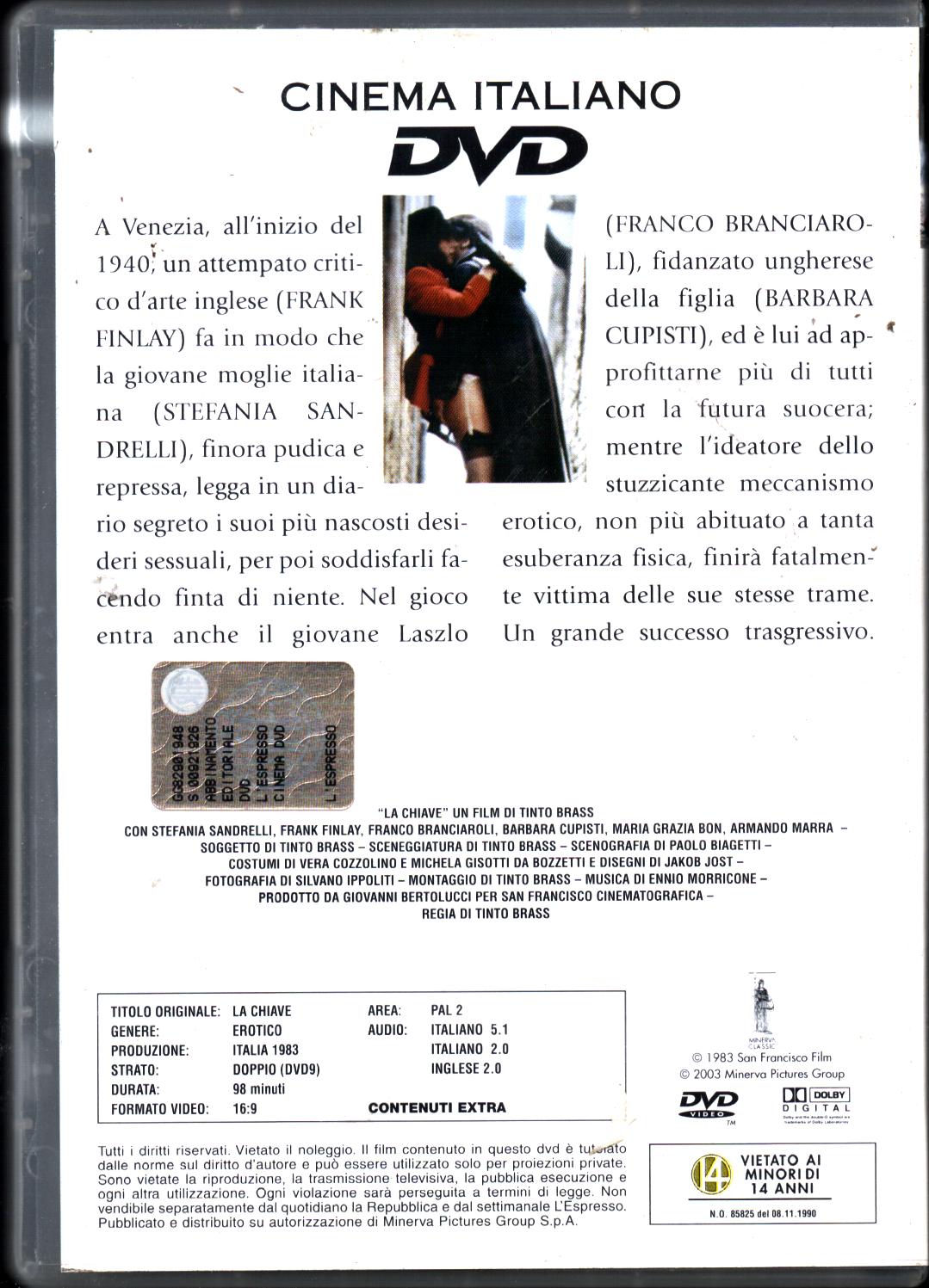 La chiave (Tinto Brass, Stefania Sandrelli) Versione da edicola DVD in  italiano – Emporio di milo