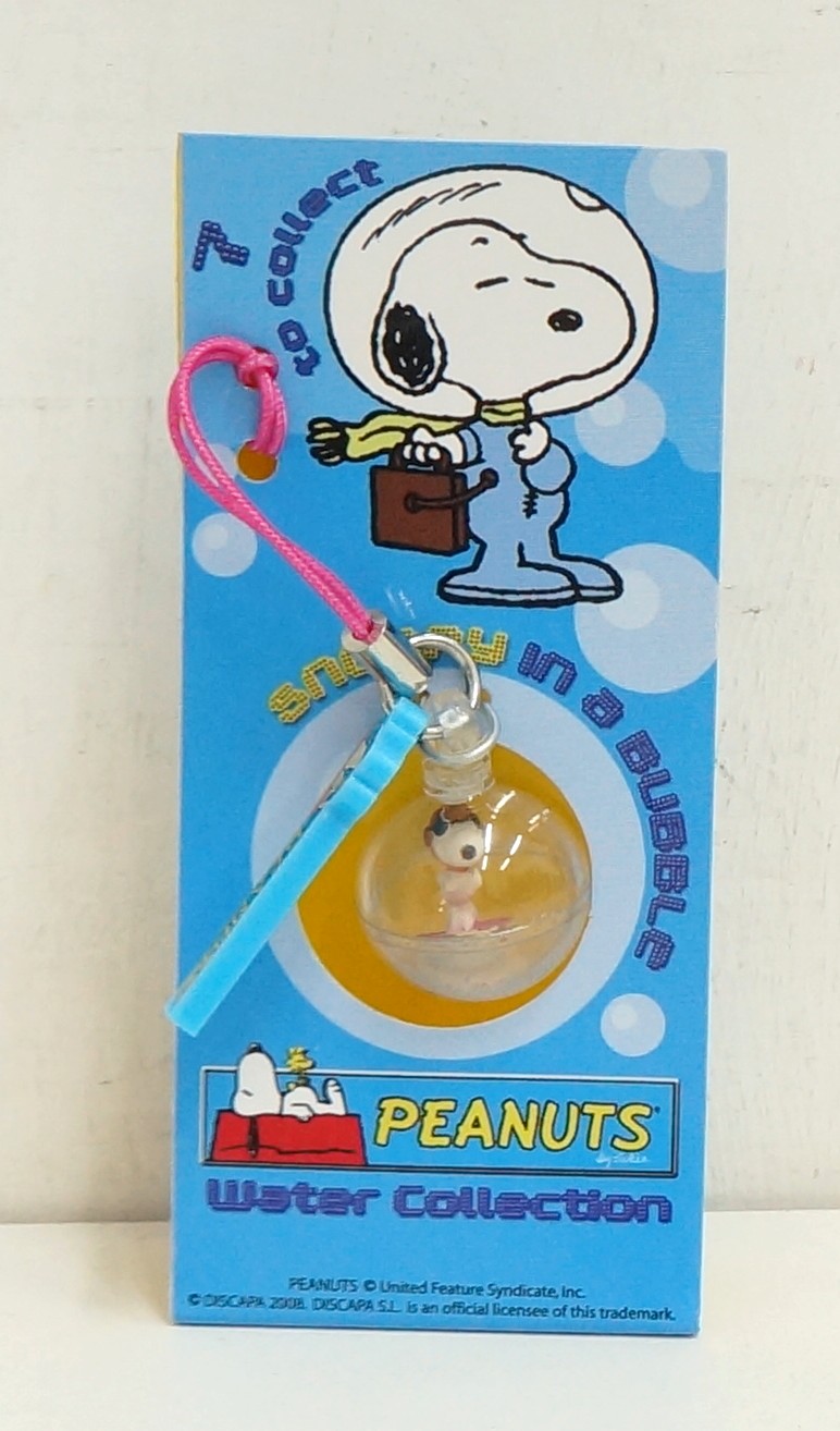 Snoopy in a Bubble. Peanuts Water Collection. Ciondolo per Cellulare Phone. L...