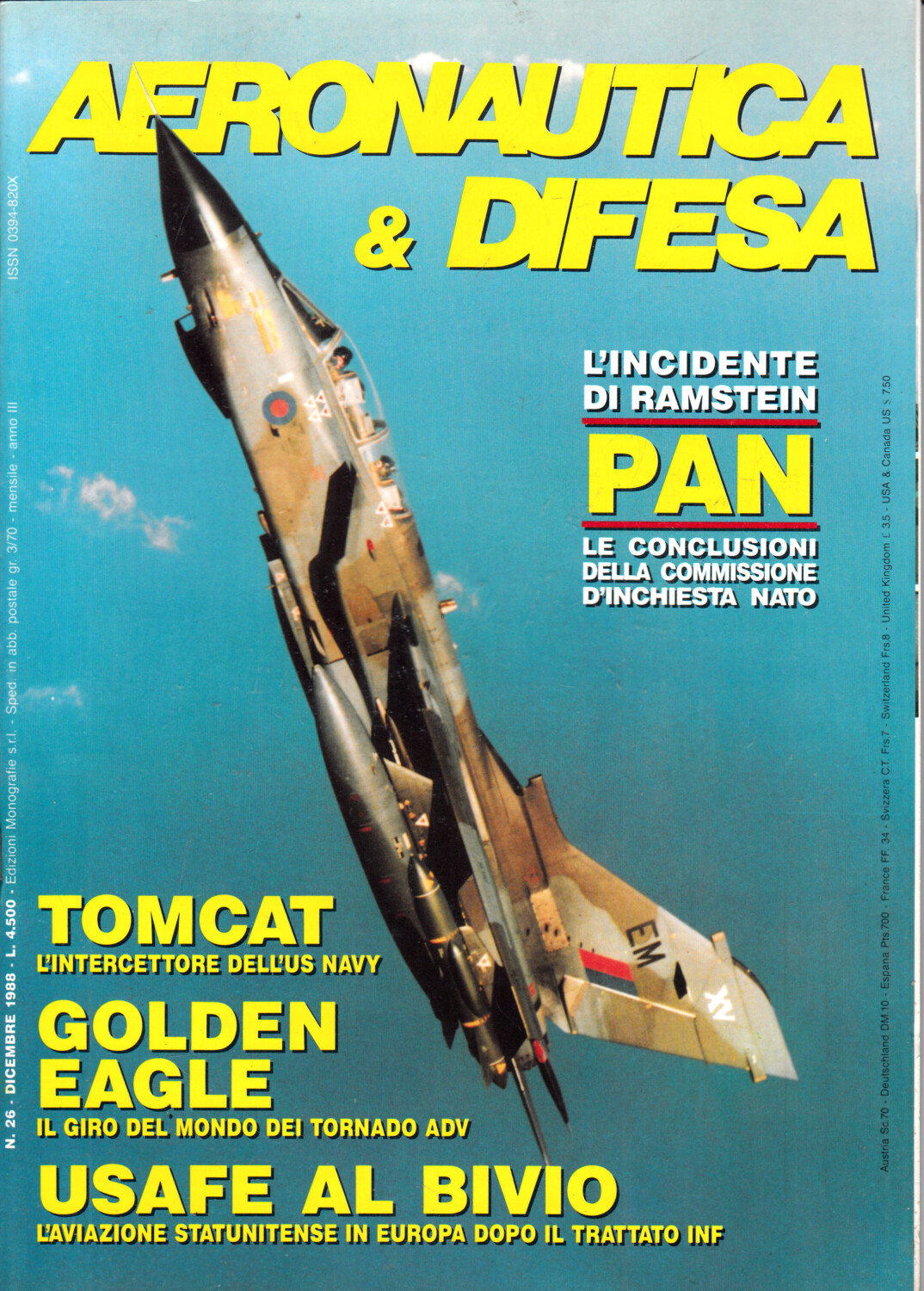 Rivista Aeronautica Difesa n. 26 Dicembre 1988. In copertina Tornado GR.1 della RAF Germany