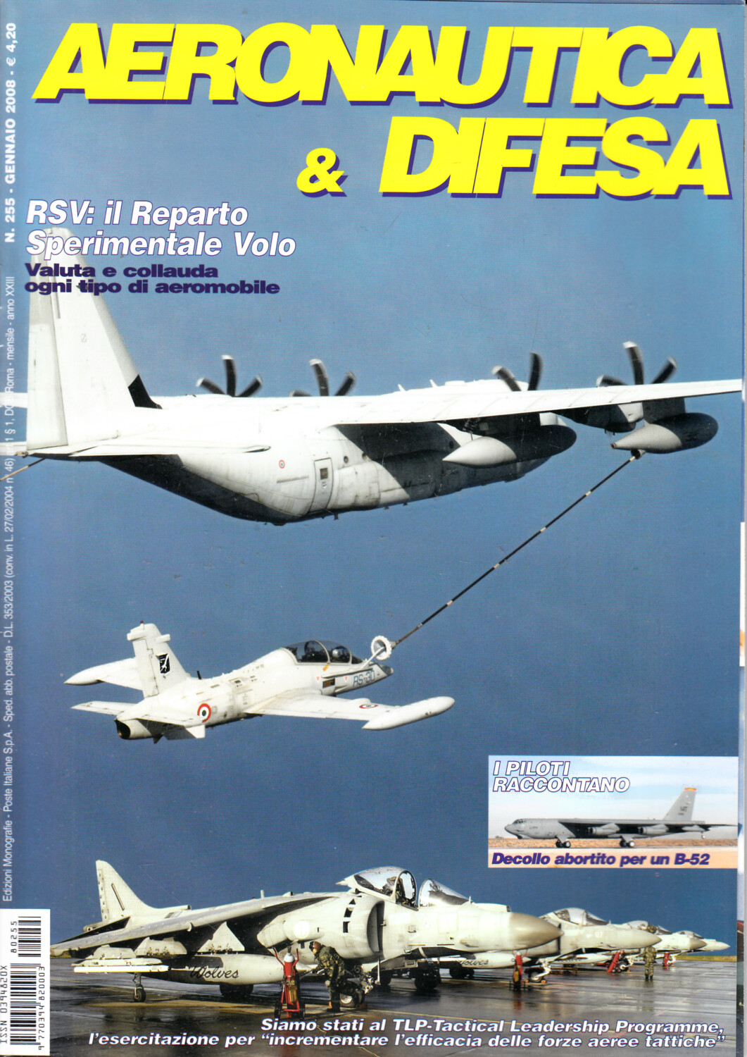Rivista Aeronautica & Difesa n. 255 - Gennaio 2008. In copertina C-130J Hercules