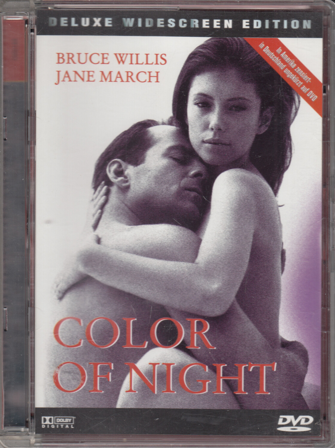 Color of Night con Bruce Willis e Jane March. DVD Edizione Germania PAL  Regione 2, Lingua Tedesco. Custodia Jewel Box – Emporio di milo