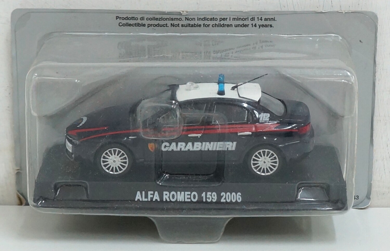 Carabinieri Alfa Romeo 159 - 2006. Modellino Die Cast Scala 1:43. De  Agostini
