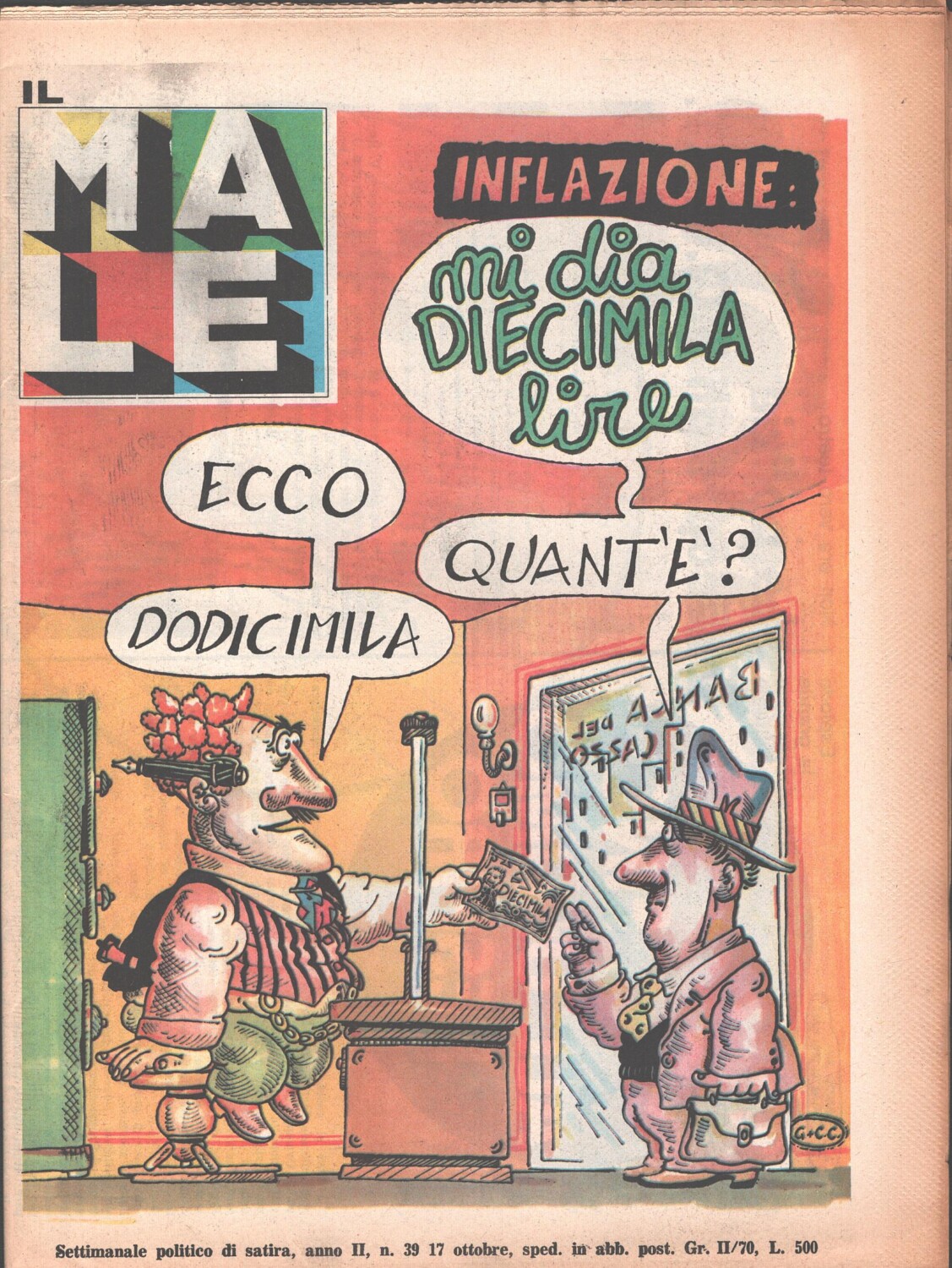 Rivista Il Male n. 39 - 17 ottobre 1979 anno II - Inflazione: mi dia diecimil...