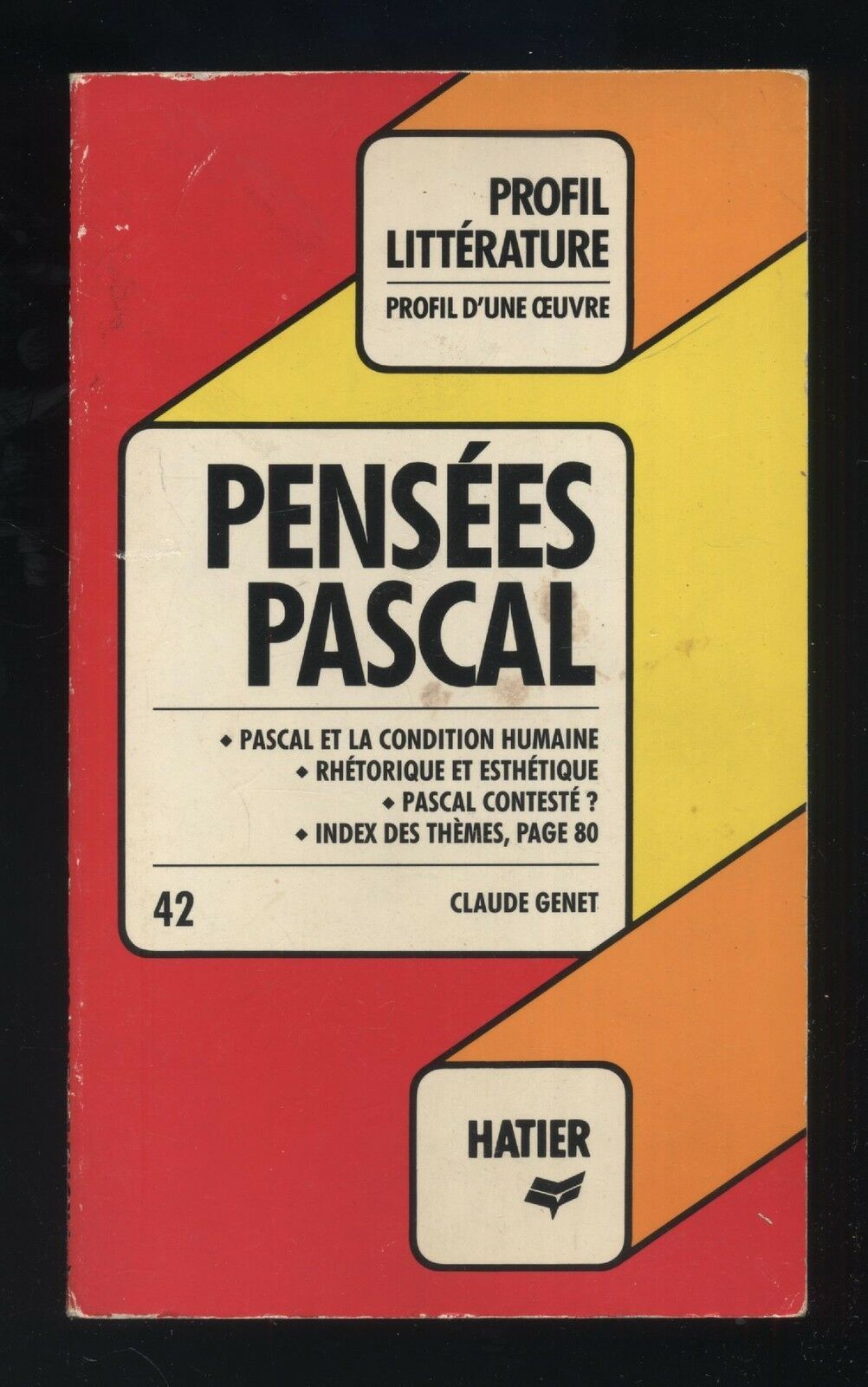 PENSEES PASCAL di Claude Genet ed. 1973 Hatier