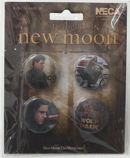 TWILIGHT NEW MOON n. 4 Spille Pin Set Jacob Wolf NECA