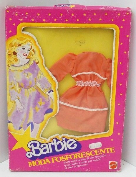 BARBIE VESTITO MODA FOSFORESCENTE- Vestitino Vintage in BOX - Mattel