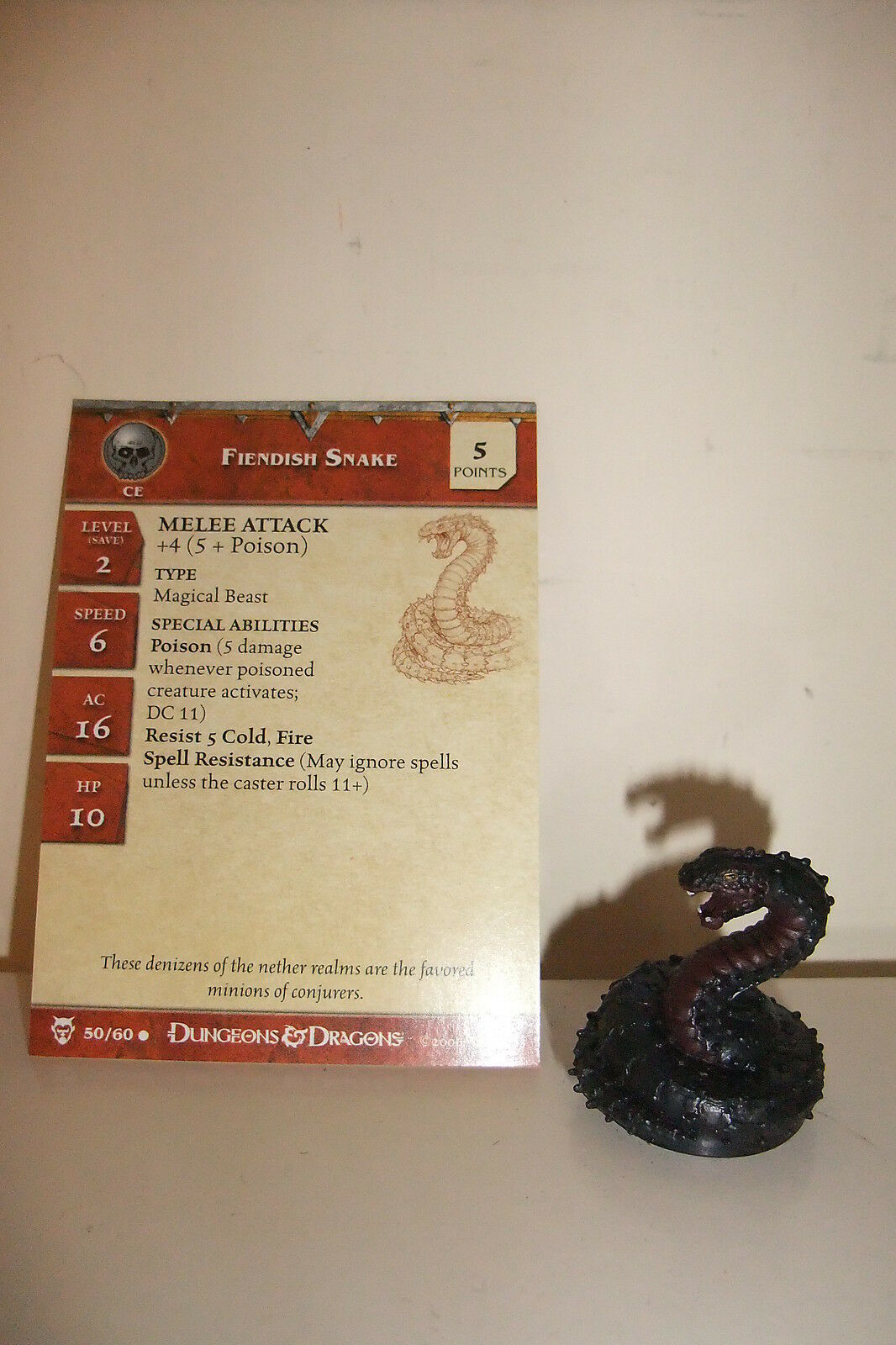 Dungeons & Dragons Miniatures FIENDISH SNAKE - Blood War (Cod. D&D 50)